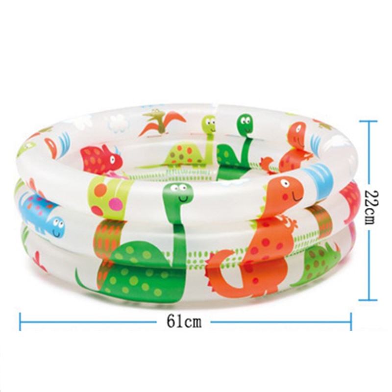 Portable 3 Rings Baby Swimming Pool Outdoor Inflatable Bathtub Cartoon Patterns