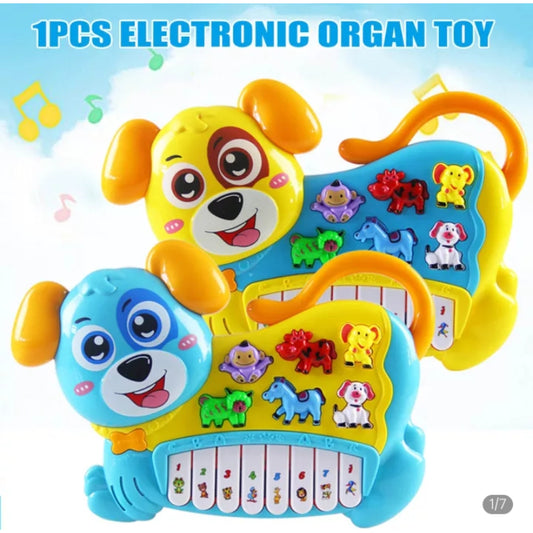 Cute Electronic Music Dog Piano With 3 Function Modes And Flashing Lights With Button Or Rhythms